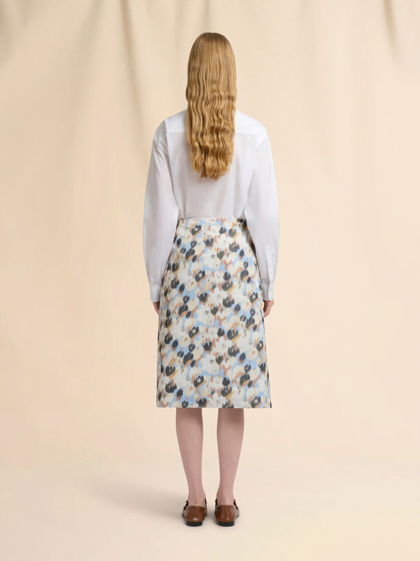Stutterheim X Marni Light Blue Duchesse Skirt With Secret Bouquet Print