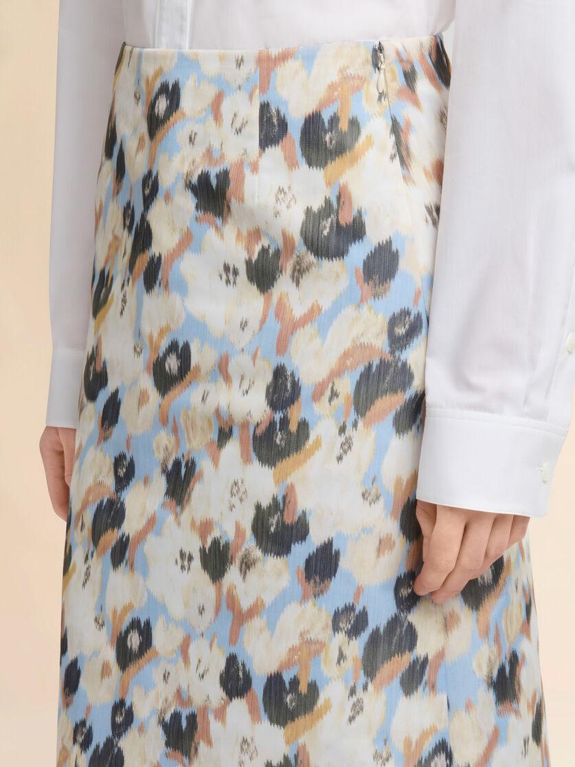Stutterheim X Marni Light Blue Duchesse Skirt With Secret Bouquet Print