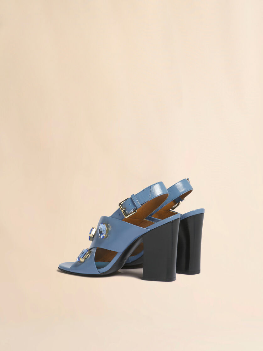 Stutterheim X Marni Light Blue Leather Criss-cross Sandal