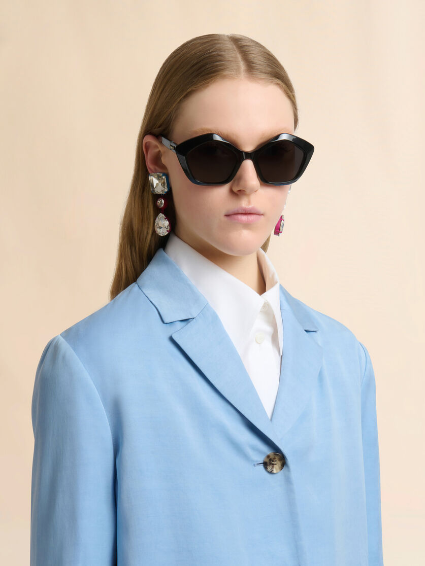 Stutterheim X Marni Light Blue Satin Single-breasted Jacket