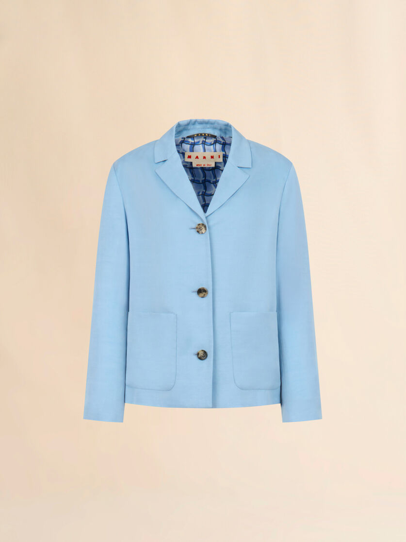 stutterheim x marni Light blue satin single-breasted jacket