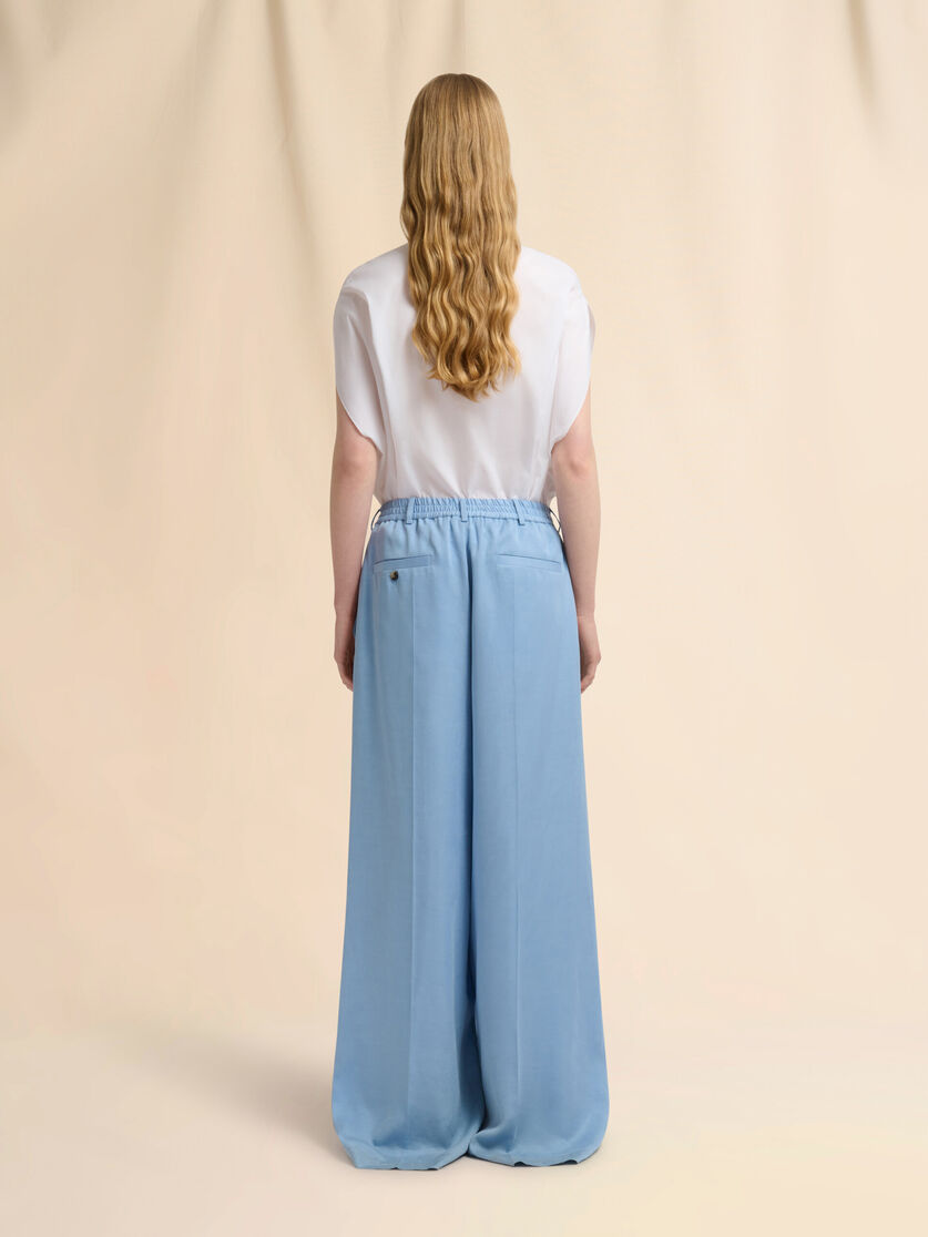 Stutterheim X Marni Light Blue Satin Wide-leg Trousers
