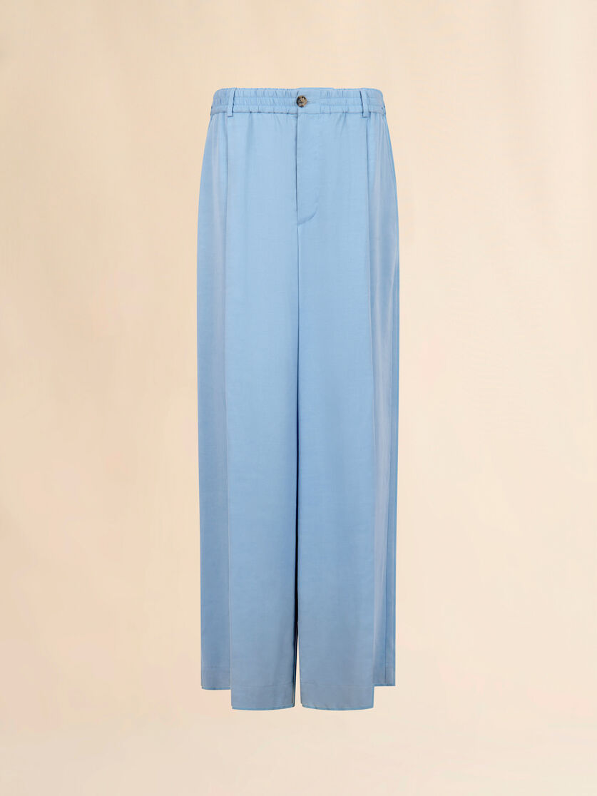 stutterheim x marni Light blue satin wide-leg trousers