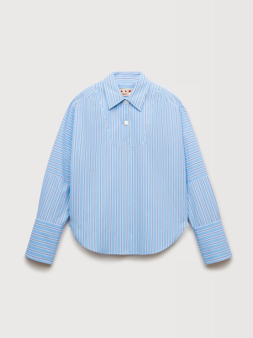stutterheim x marni Light blue striped poplin shirt with bib insert