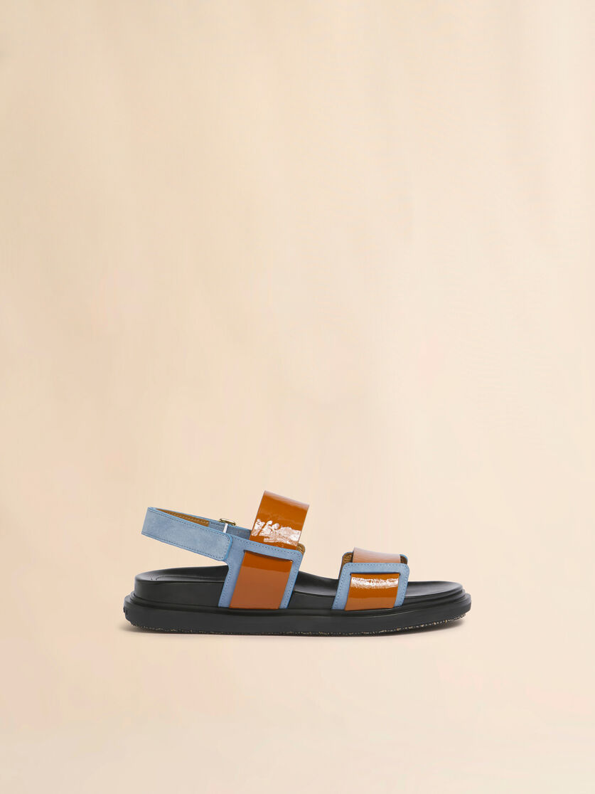 stutterheim x marni Light brown and blue leather Fussbett double-strap sandal