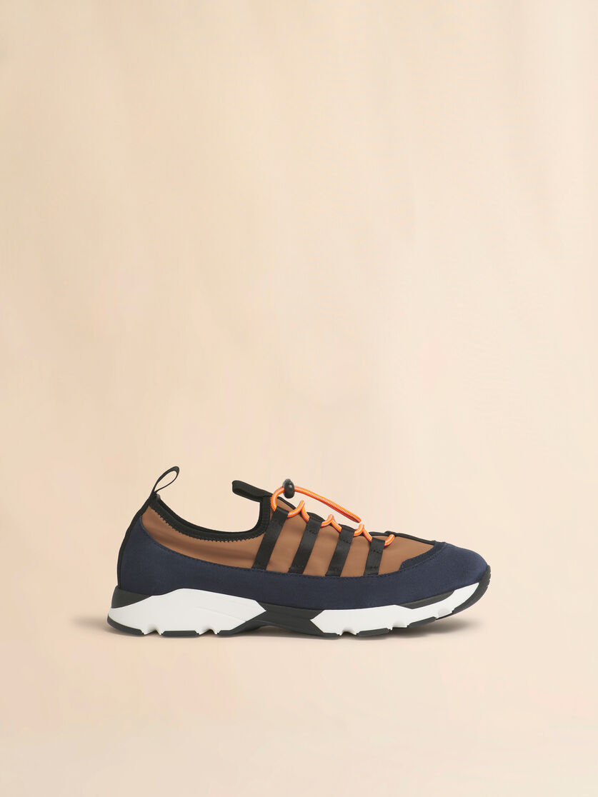 stutterheim x marni Light brown and blue lycra lace-up Running Sneaker