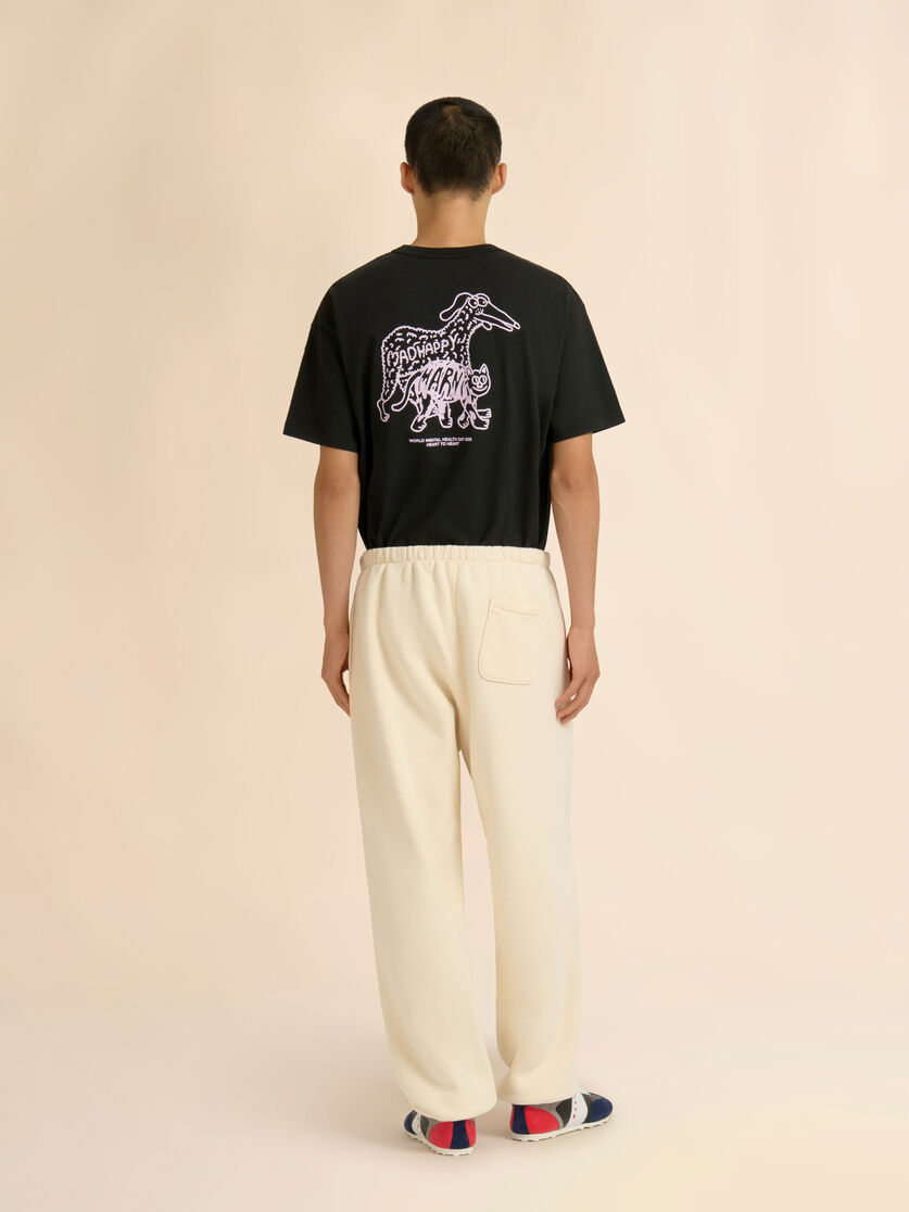 Stutterheim X Marni Marni + Madhappy Cream Cotton Sweatpants With Arch Logo Print