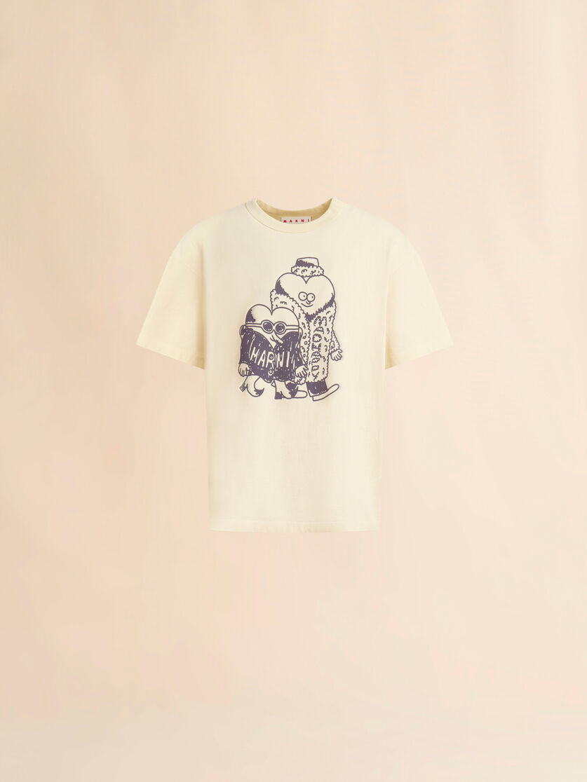 stutterheim x marni Marni + Madhappy cream cotton T-shirt with heart guys print