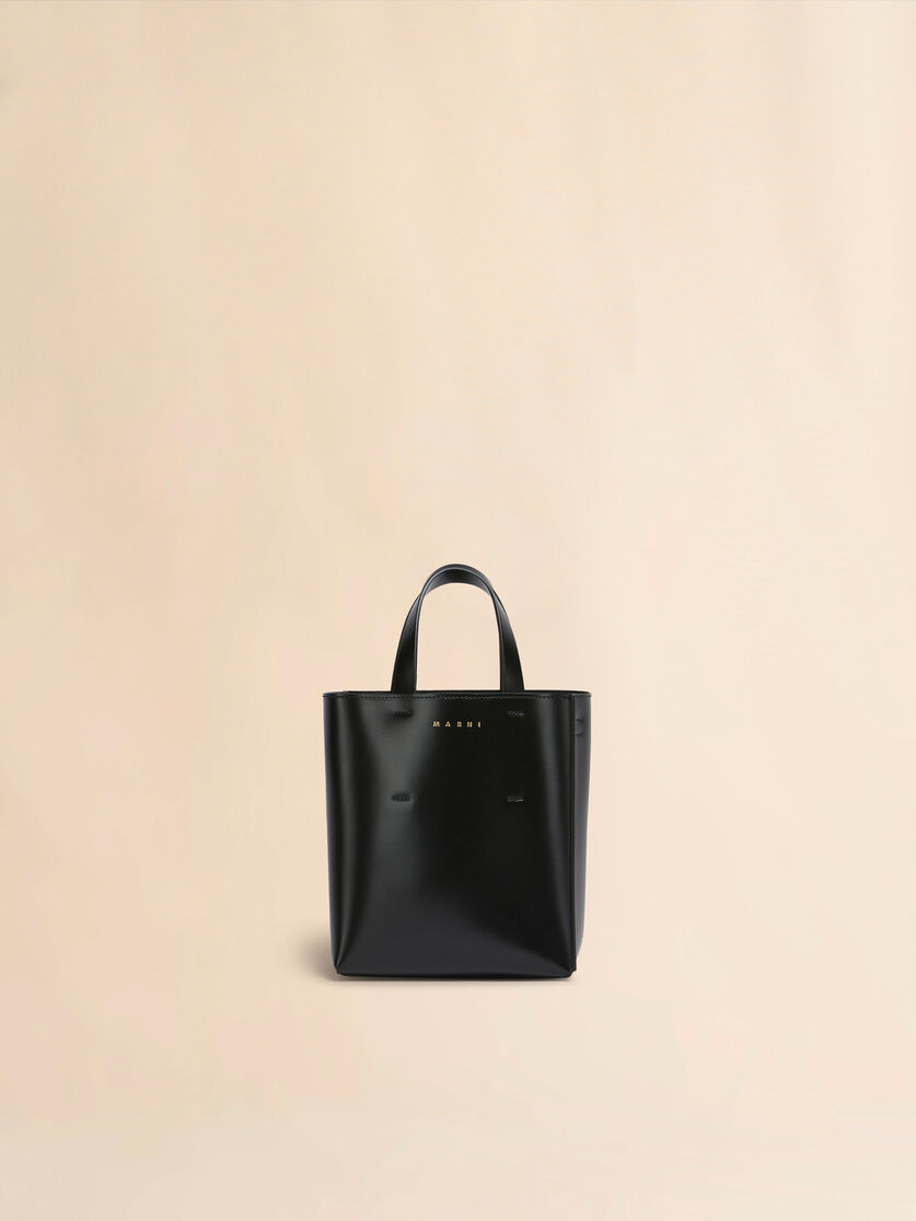stutterheim x marni Museo Mini Bag in black leather