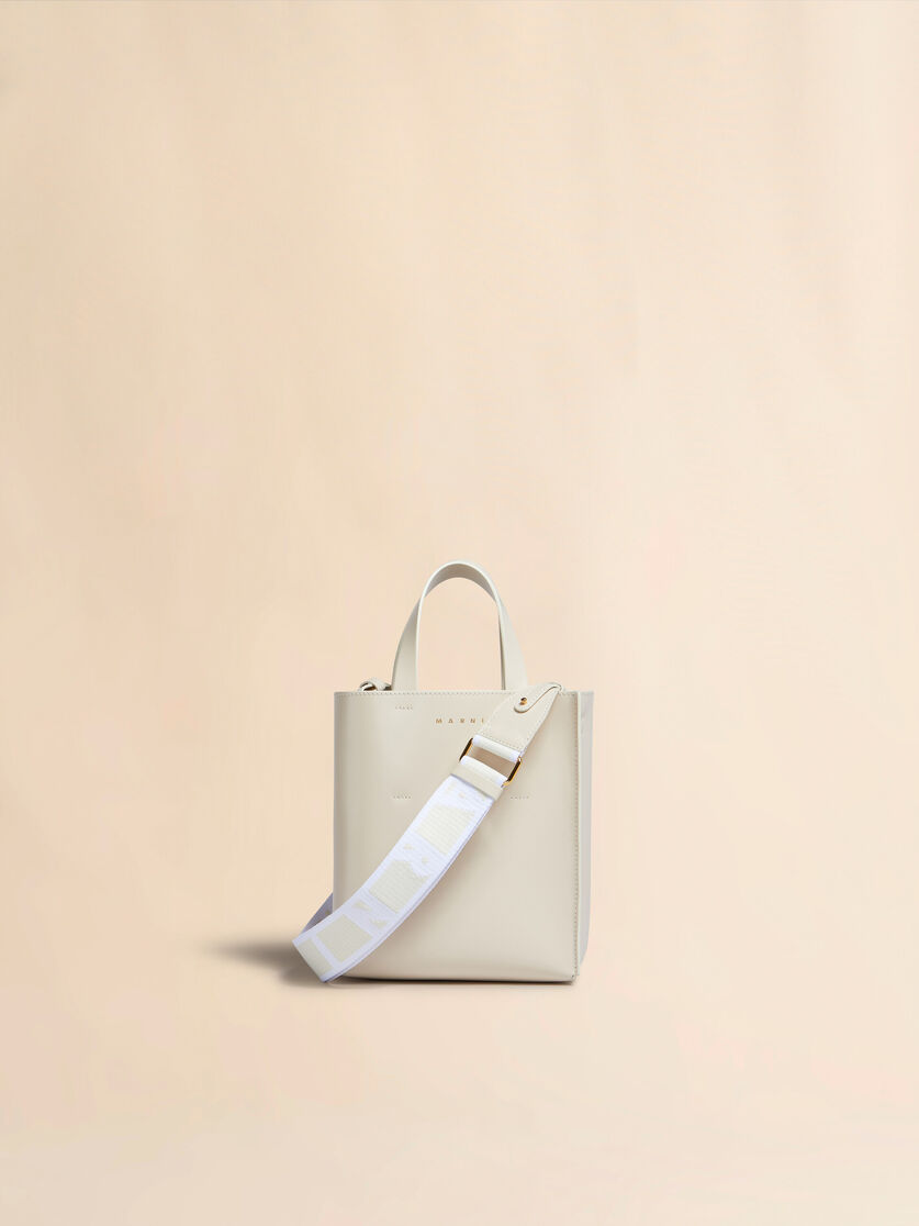 stutterheim x marni Museo Mini Bag in cream leather