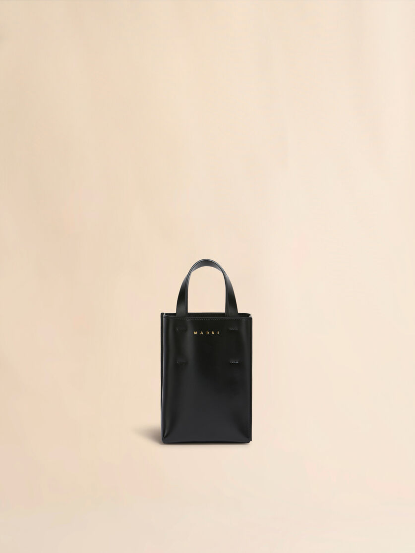 stutterheim x marni MUSEO nano bag in black leather