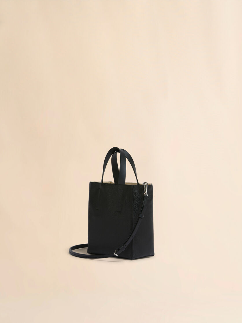 Stutterheim X Marni Museo Soft Mini Bag In Black Leather With Marni Mending