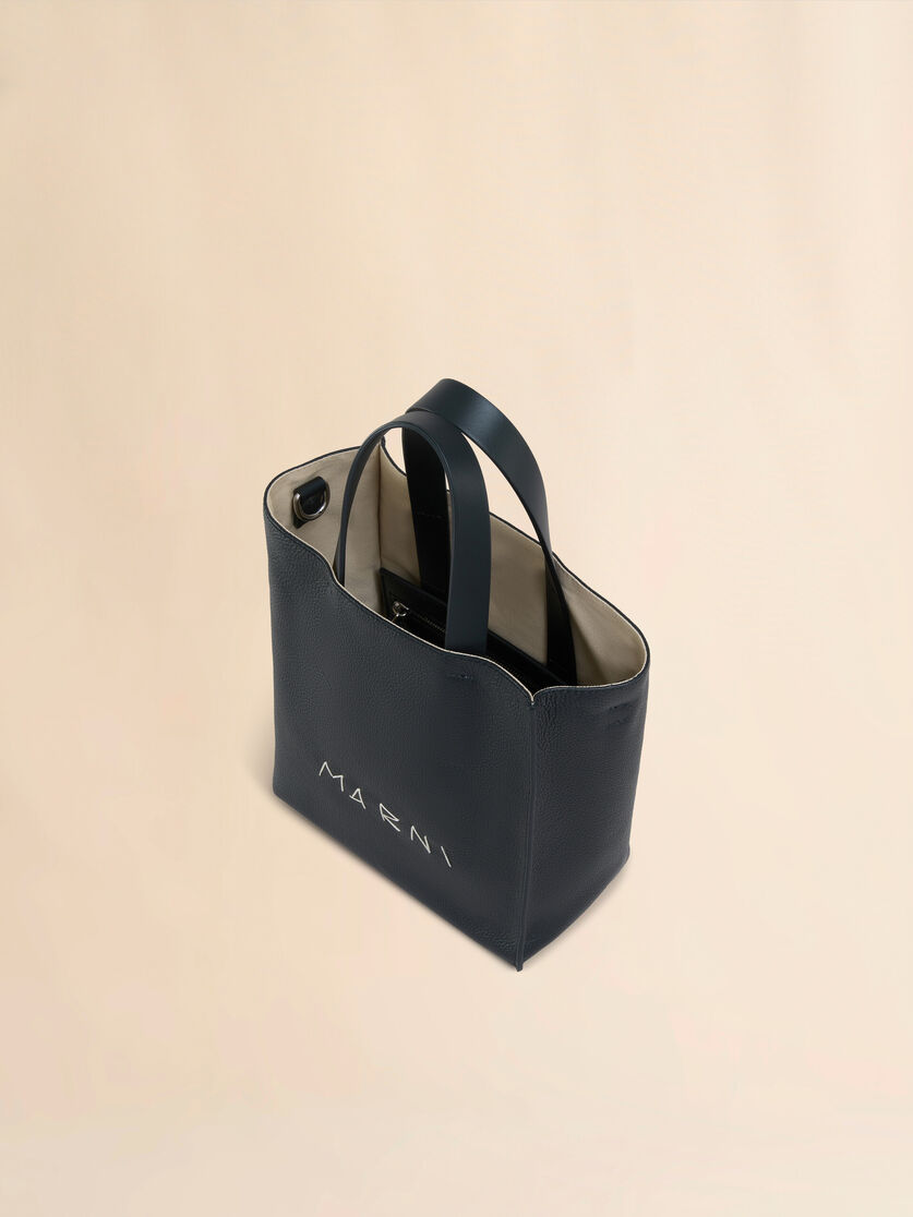 Stutterheim X Marni Museo Soft Mini Bag In Black Leather With Marni Mending