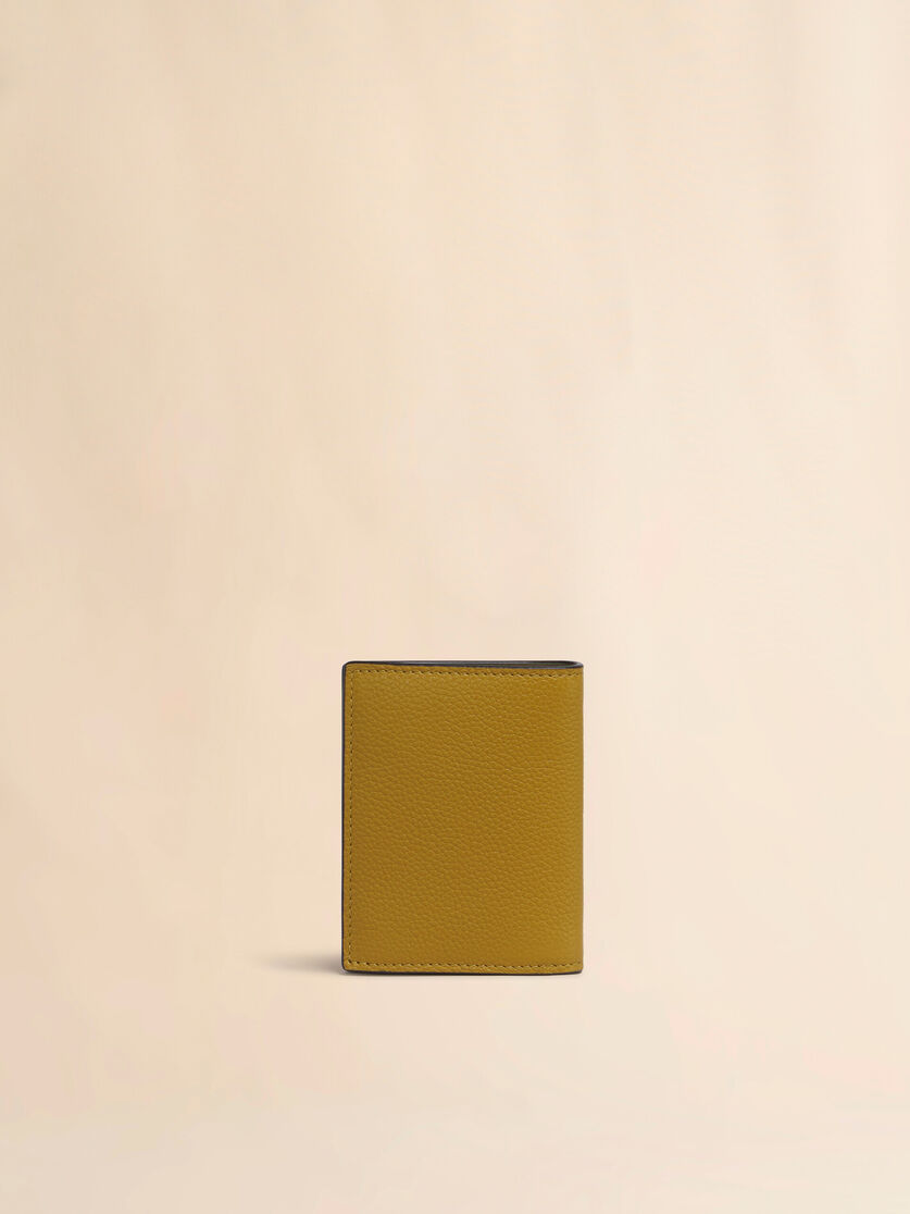 Stutterheim X Marni Mustard Leather Bifold Wallet With Marni Mending Embroidery
