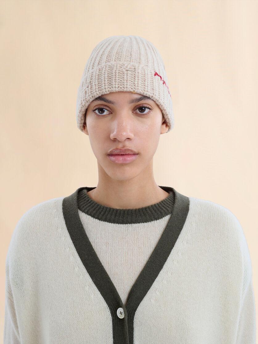 Stutterheim X Marni Oat Shetland Wool Beanie With Marni Mending
