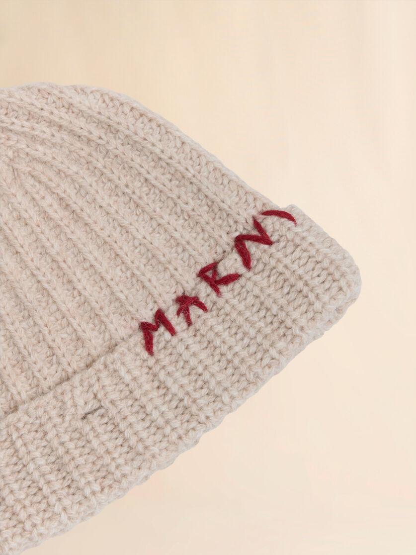 Stutterheim X Marni Oat Shetland Wool Beanie With Marni Mending