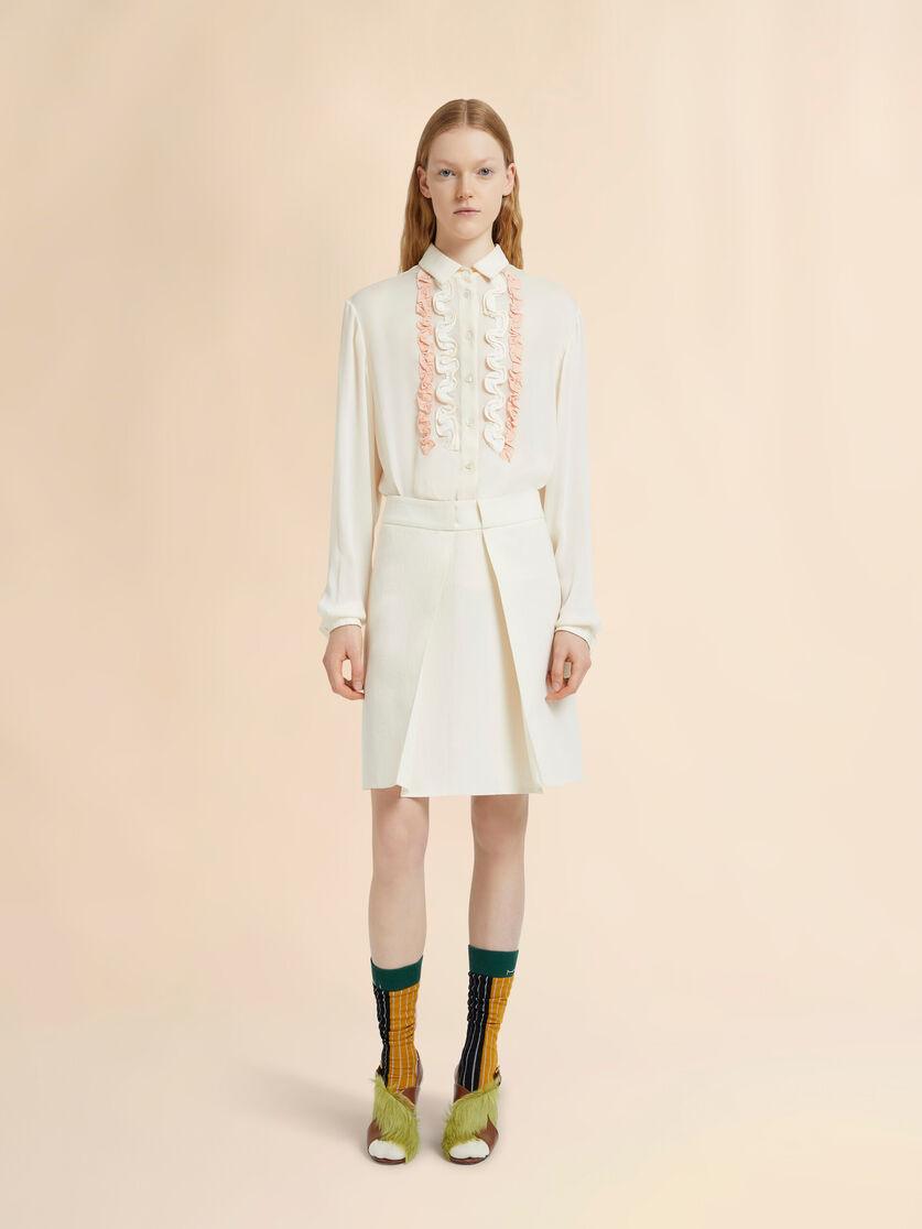 Stutterheim X Marni Off-white Wool Crêpe Midi Skirt