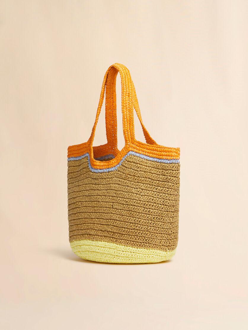 Stutterheim X Marni Orange And Yellow Paper Raffia Seaside Hobo Bag