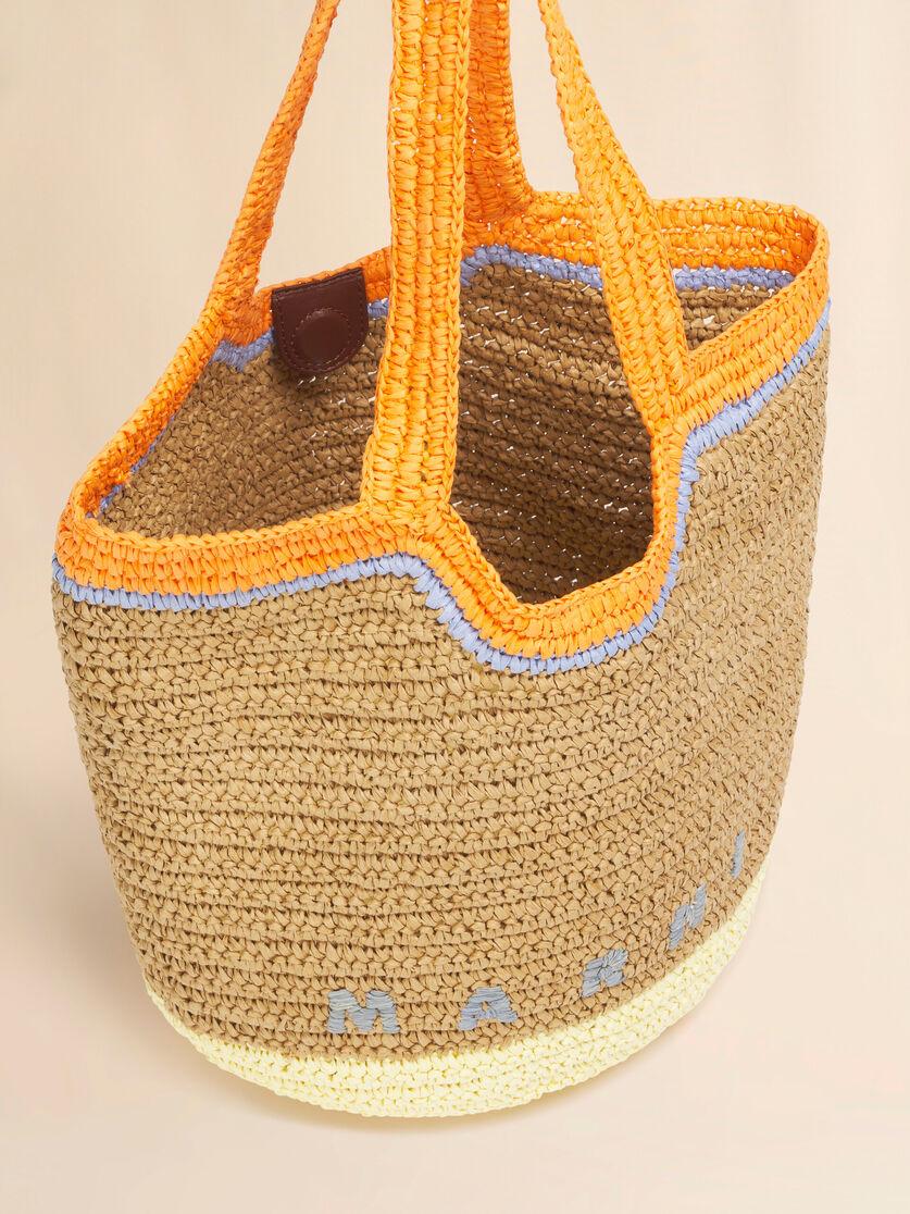 Stutterheim X Marni Orange And Yellow Paper Raffia Seaside Hobo Bag