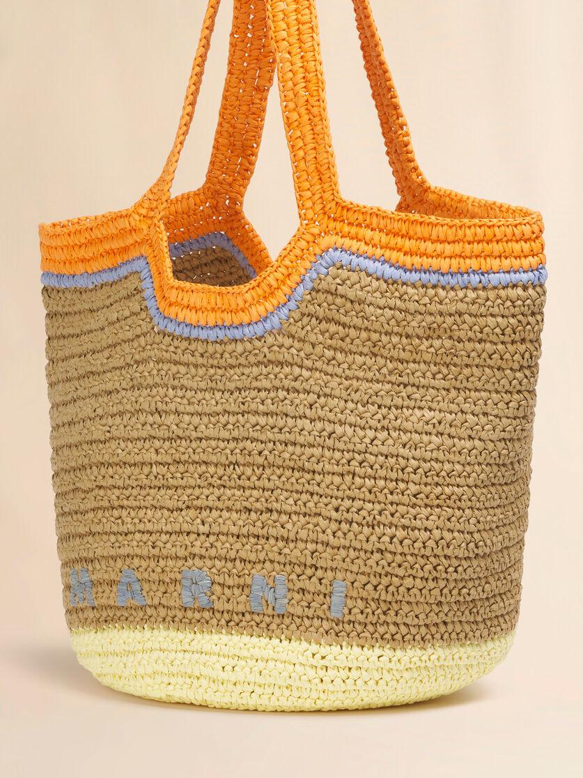 Stutterheim X Marni Orange And Yellow Paper Raffia Seaside Hobo Bag