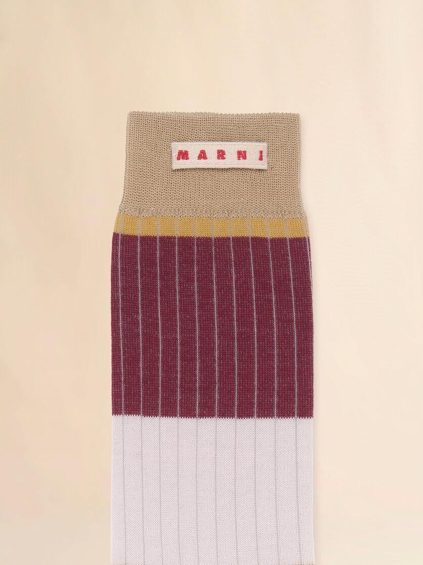 Stutterheim X Marni Pink And Beige Cotton Socks With Logo Label