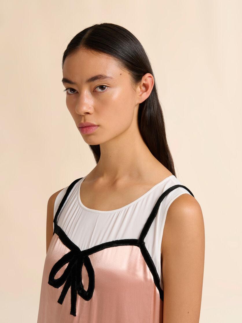 Stutterheim X Marni Pink And Black Satin Dress With Bow