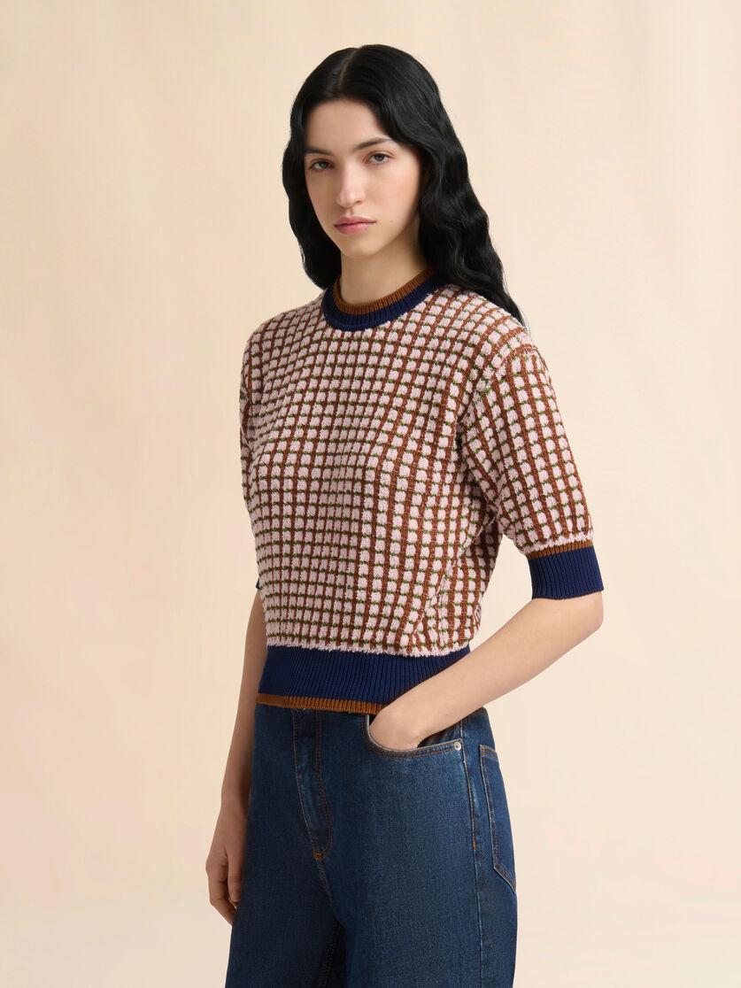 Stutterheim X Marni Pink And Brown Bouclé Tweed-effect Sweater