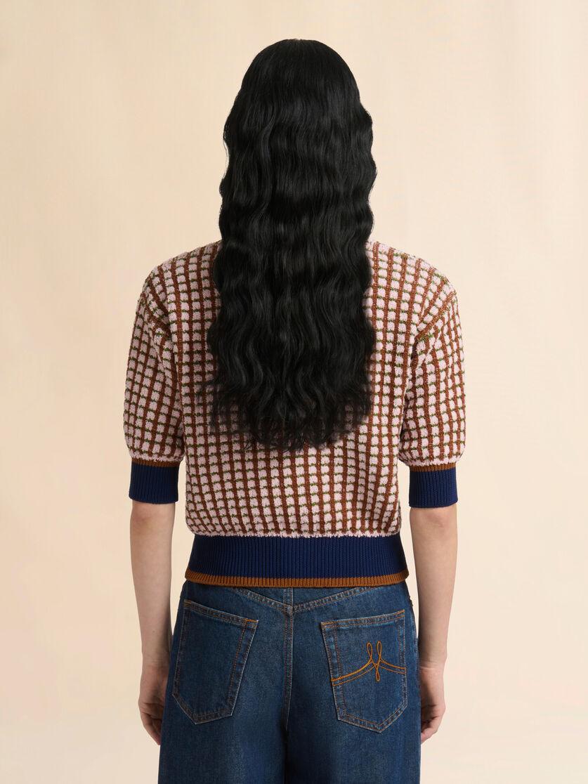 Stutterheim X Marni Pink And Brown Bouclé Tweed-effect Sweater