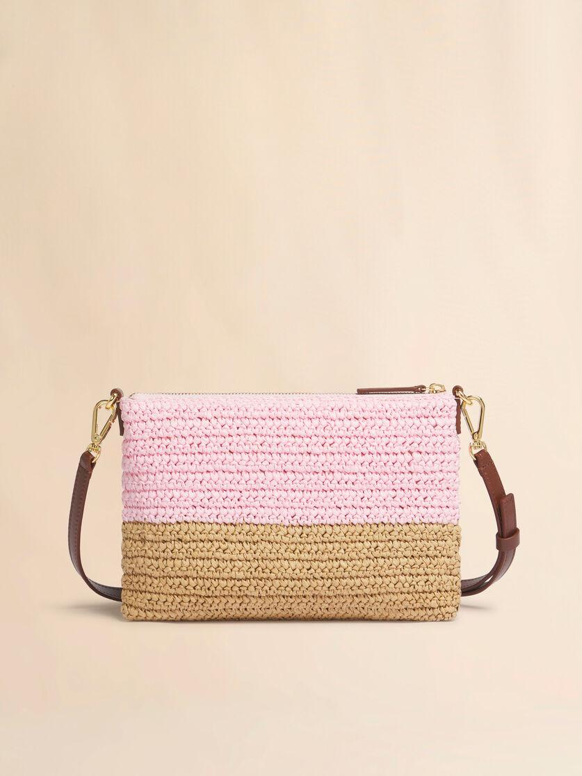 Stutterheim X Marni Pink And Brown Paper Raffia Seaside Pouch