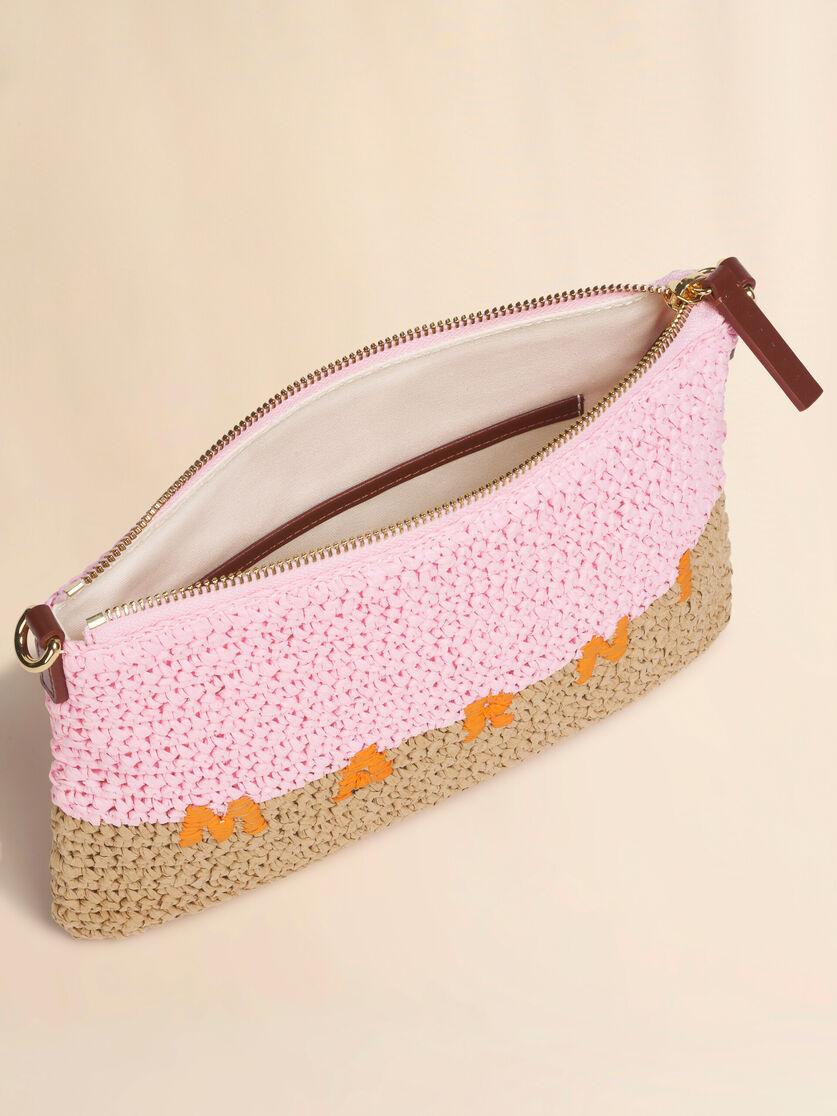 Stutterheim X Marni Pink And Brown Paper Raffia Seaside Pouch