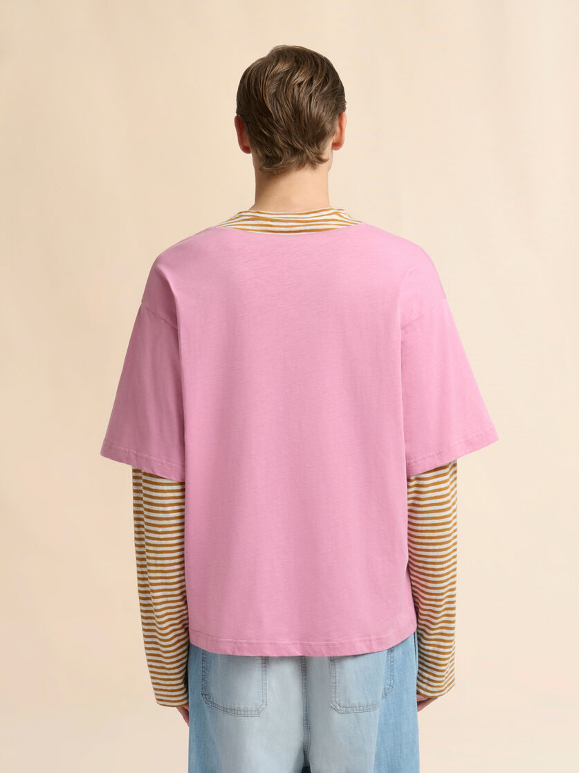 Stutterheim X Marni Pink And Mustard Layered Cotton T-shirt