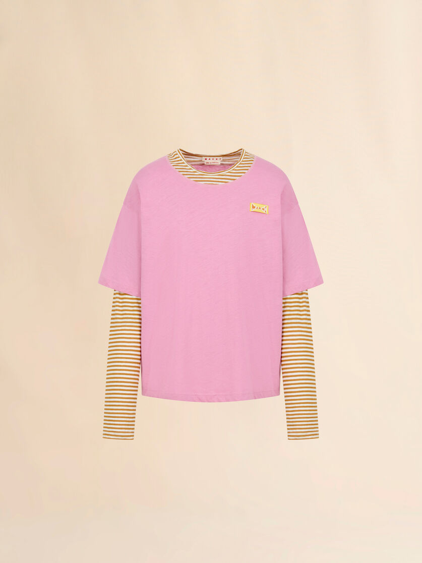 stutterheim x marni Pink and mustard layered cotton T-shirt