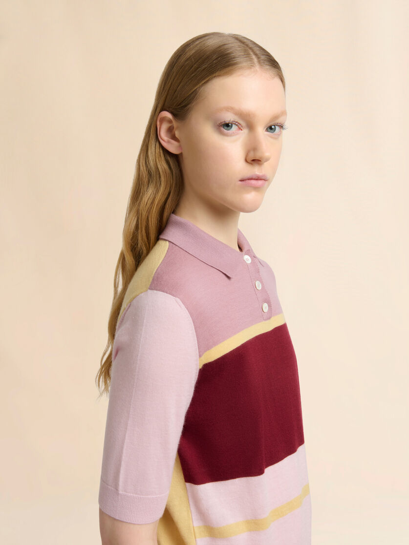 Stutterheim X Marni Pink Colour-block Wool-silk Polo Shirt