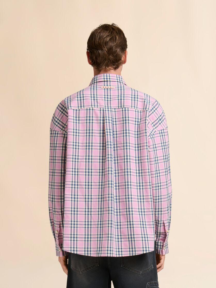 Stutterheim X Marni Pink Compact Cotton Shirt With Checked Pattern