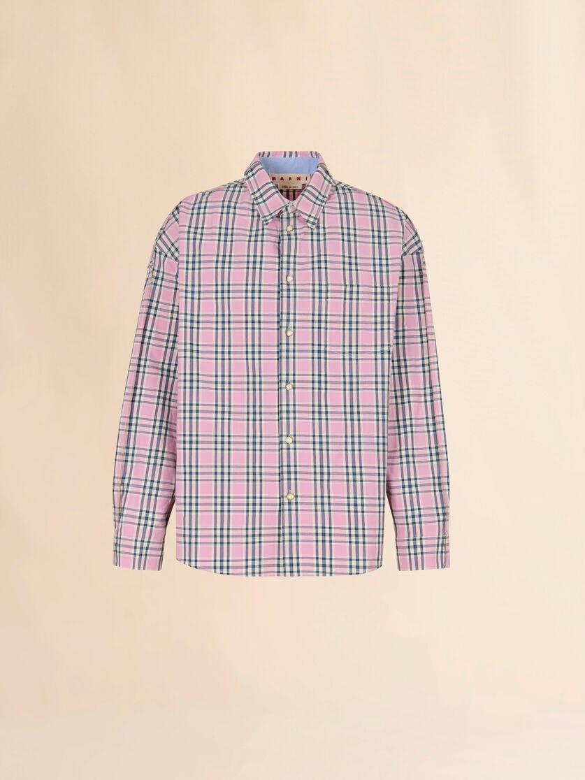 stutterheim x marni Pink compact cotton shirt with checked pattern