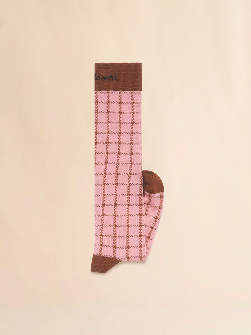 Stutterheim X Marni Pink Cotton Socks With Jacquard Check