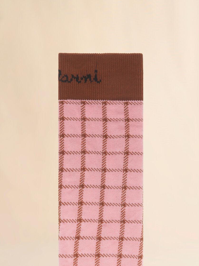 Stutterheim X Marni Pink Cotton Socks With Jacquard Check