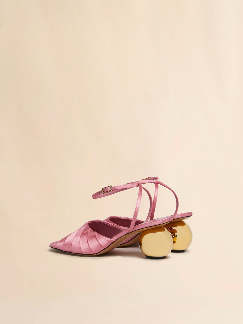 Stutterheim X Marni Pink Folded Satin Sandal With Spherical Heel