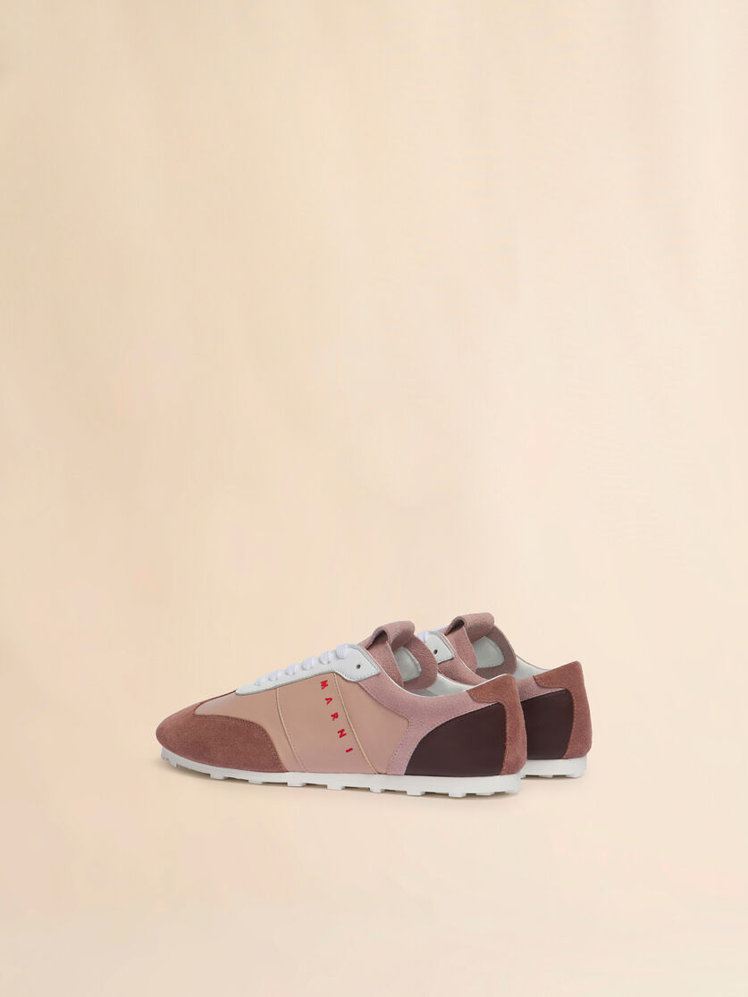 Stutterheim X Marni Pink Leather And Suede Softy Soccer Sneaker