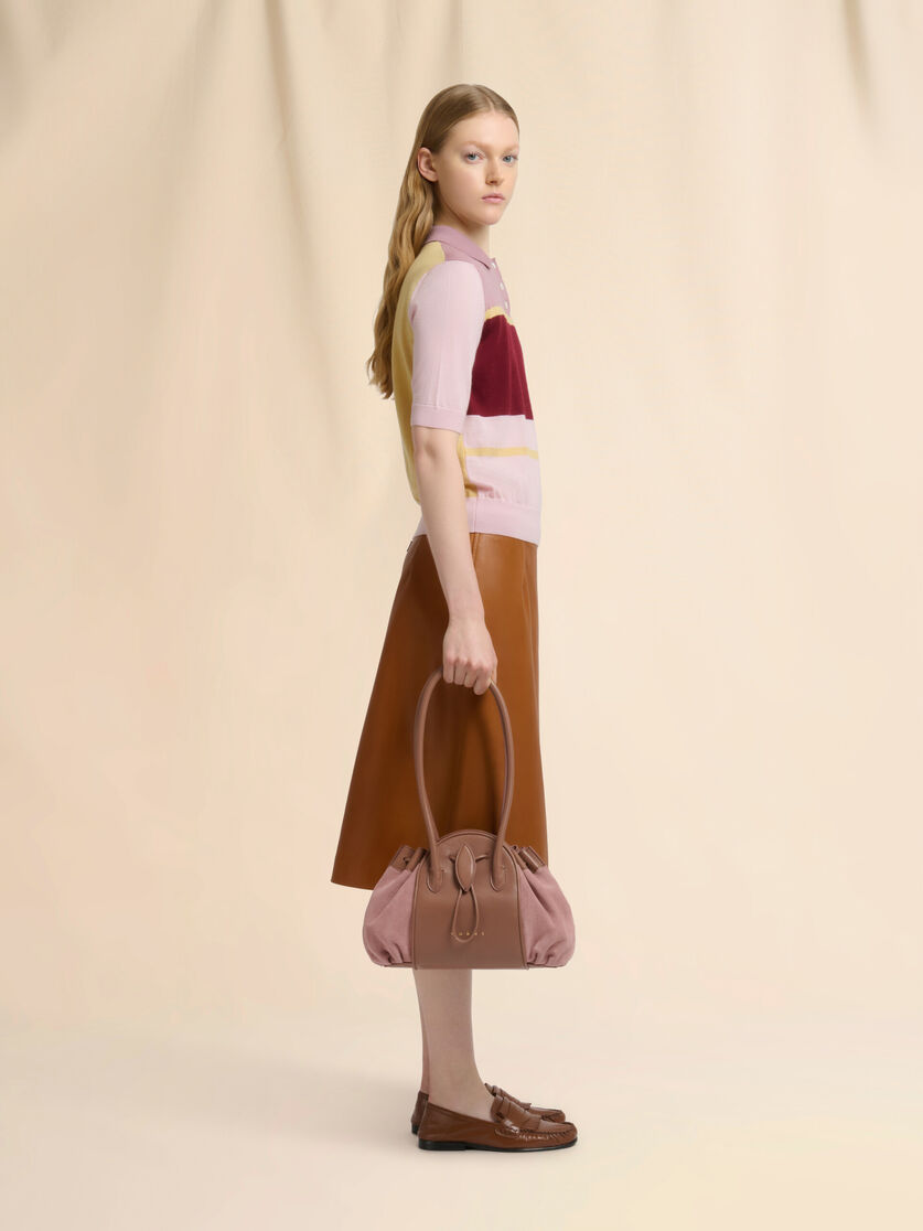 Stutterheim X Marni Pink Leather And Suede Tulipea Shoulder Bag