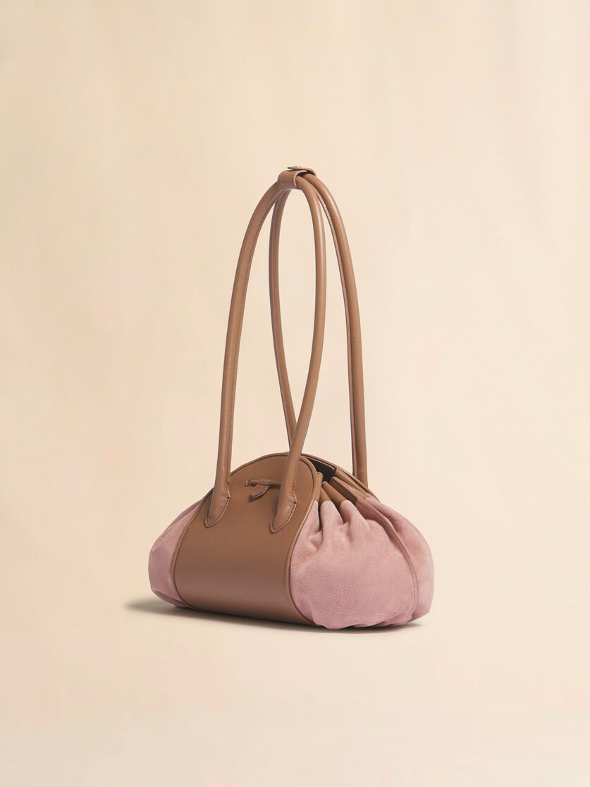 Stutterheim X Marni Pink Leather And Suede Tulipea Shoulder Bag