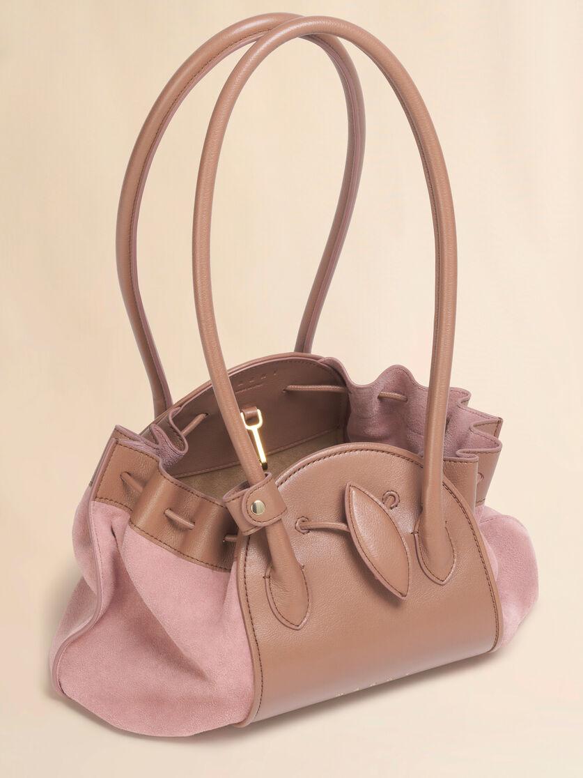Stutterheim X Marni Pink Leather And Suede Tulipea Shoulder Bag