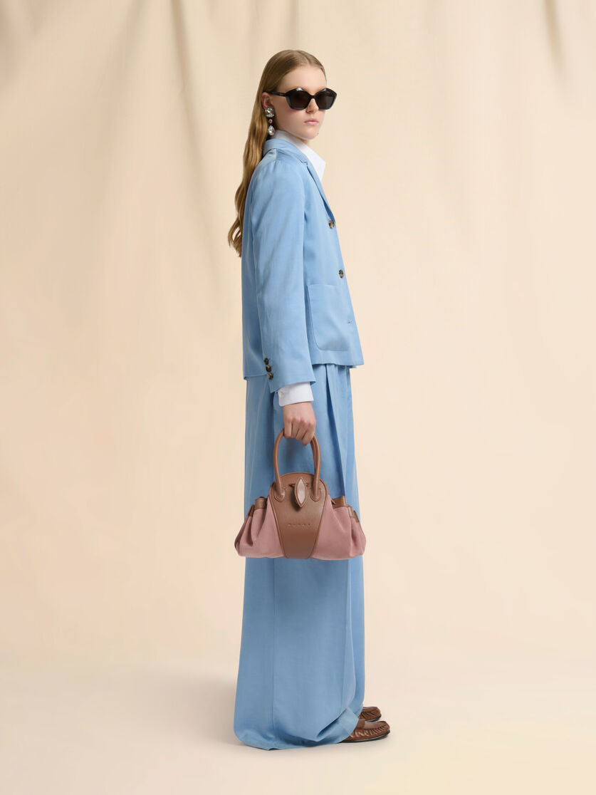 Stutterheim X Marni Pink Leather And Suede Tulipea Small Handbag