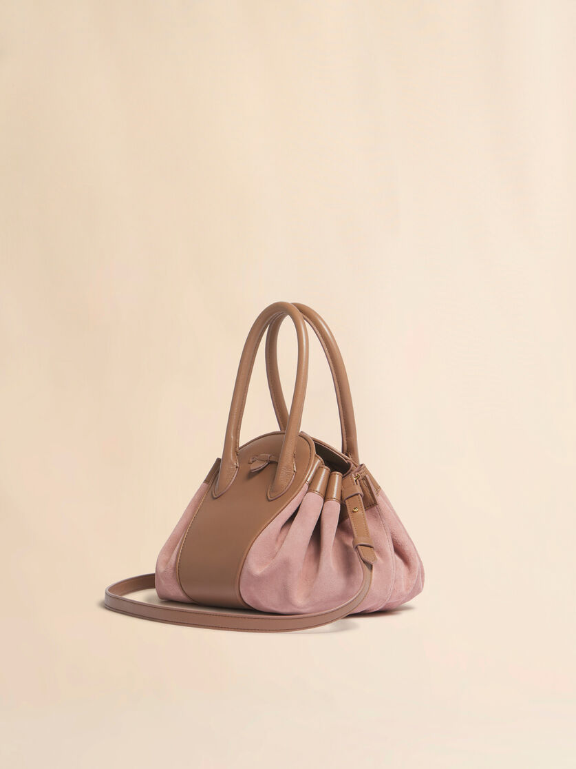 Stutterheim X Marni Pink Leather And Suede Tulipea Small Handbag
