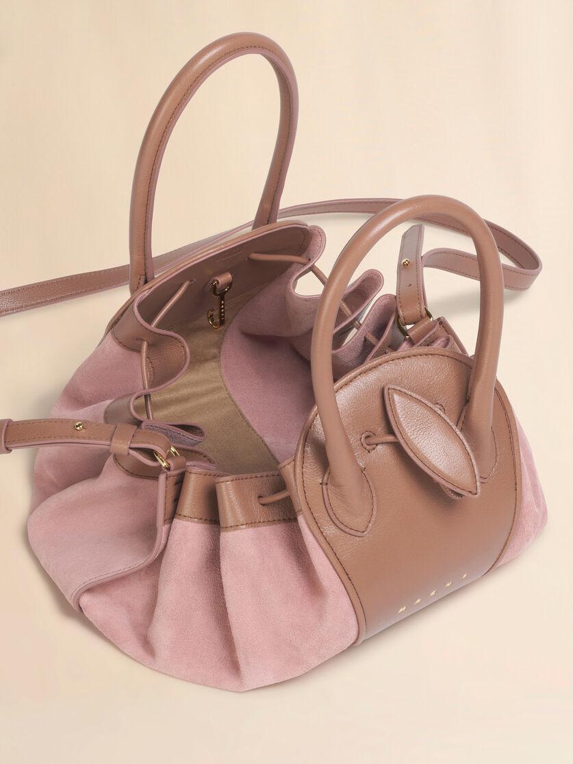 Stutterheim X Marni Pink Leather And Suede Tulipea Small Handbag