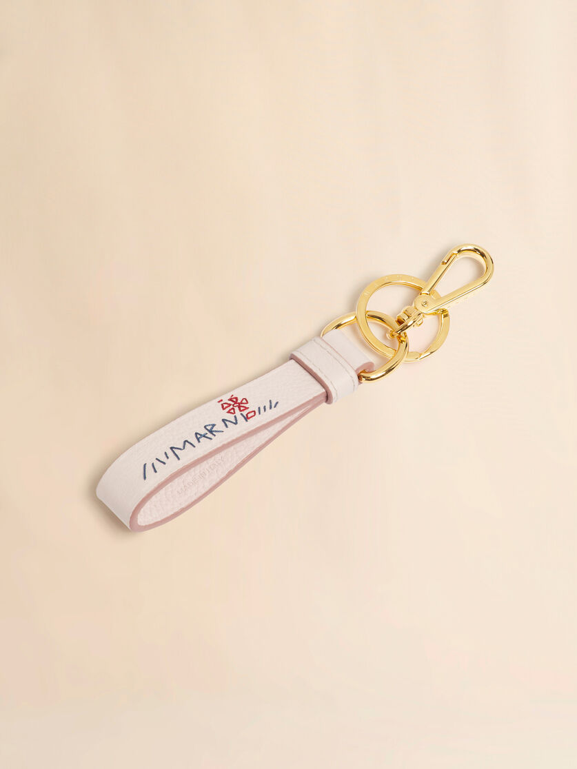 Stutterheim X Marni Pink Leather Keyring With Marni Mending