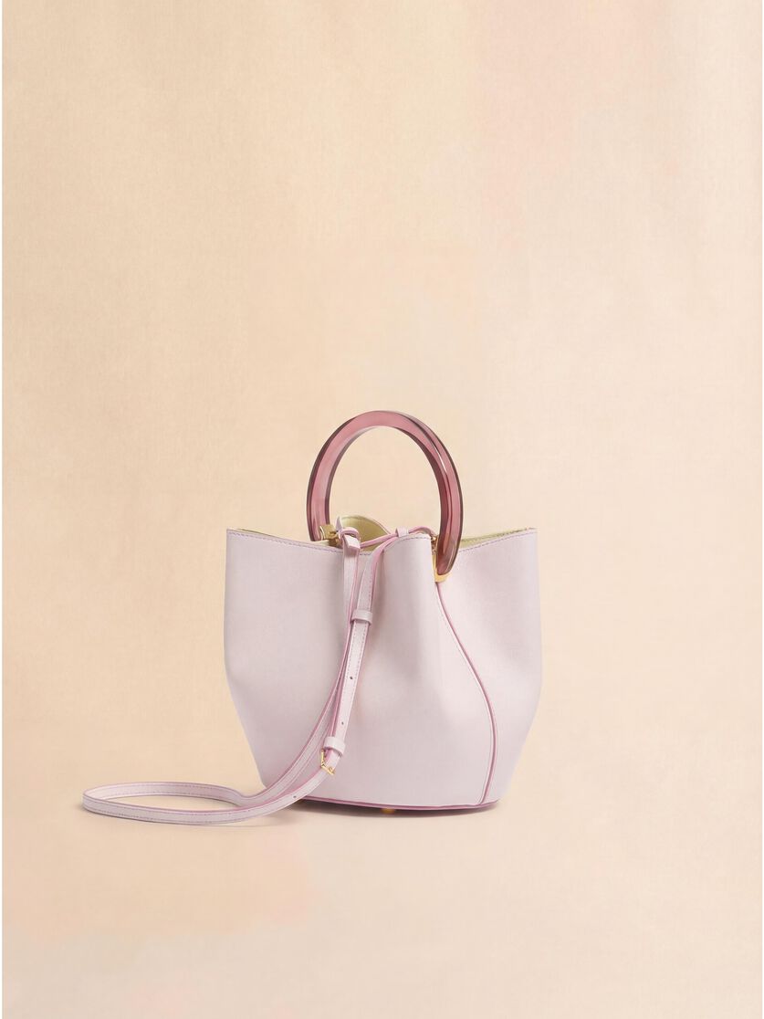 Stutterheim X Marni Pink Leather Pannier Bucket Bag