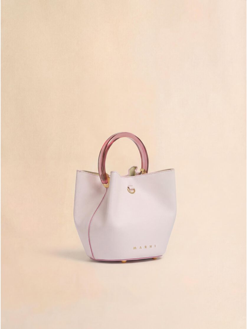 Stutterheim X Marni Pink Leather Pannier Bucket Bag