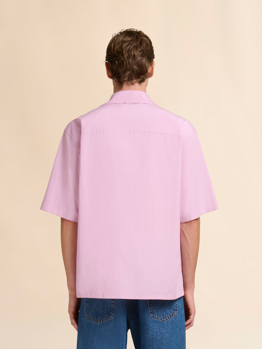 Stutterheim X Marni Pink Poplin Bowling Shirt With Peeping Marni Logo