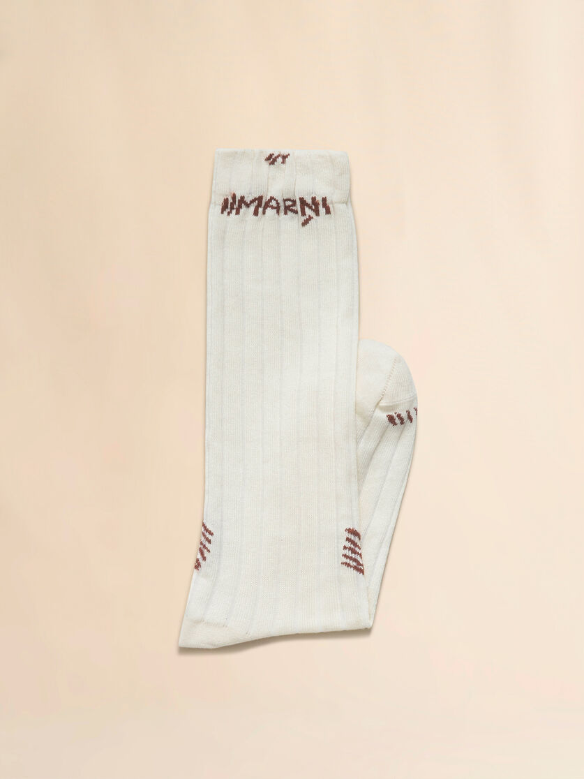 Stutterheim X Marni Pink Ribbed Cotton Socks With Marni Mending